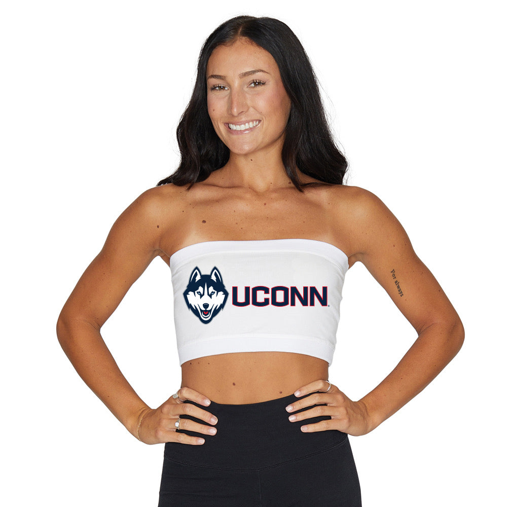 UConn White Bandeau Top
