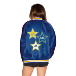 Delaware Blue Hens Satin Letterman Bomber Jacket