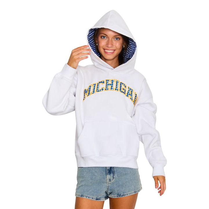 University of Michigan Gingham Hoodie