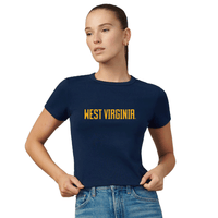 West Virginia Mountaineers Navy Embroidered Baby Tee
