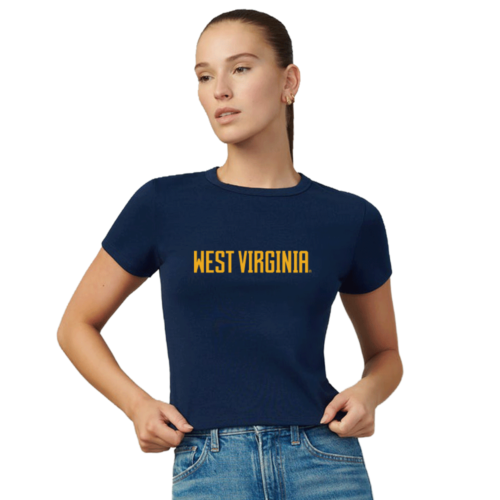 West Virginia Mountaineers Navy Embroidered Baby Tee