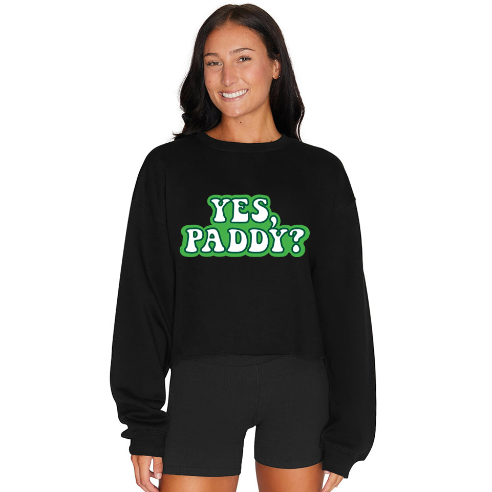 Yes, Paddy? Black Cropped Crewneck