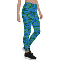 Green & Blue Camo Leggings