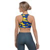 Blue & Yellow Camo Sports Bra