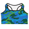 Green & Blue Camo Sports Bra