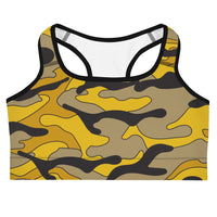 Black & Gold Camo Sports Bra