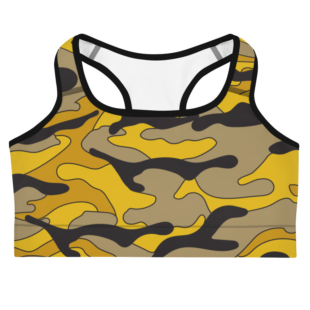 Black & Gold Camo Sports Bra