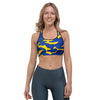 Blue & Yellow Camo Sports Bra