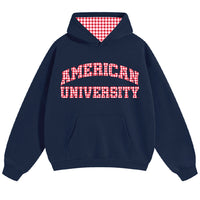 American University Gingham Hoodie
