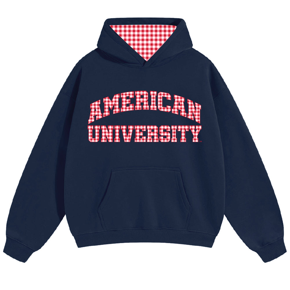 American University Gingham Hoodie