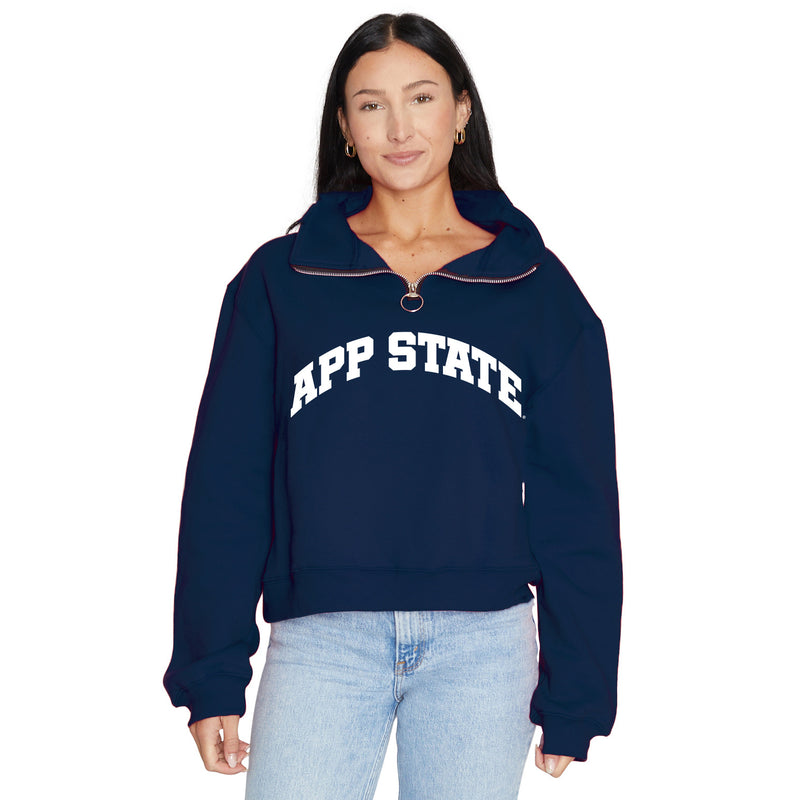 App State Navy Quarter Zip Sweatshirt