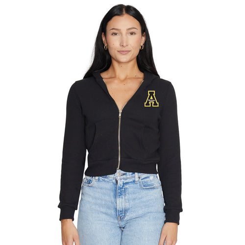 App State Waffle Knit Zip Up Hoodie