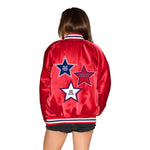 University of Arizona Satin Letterman Bomber Jacket