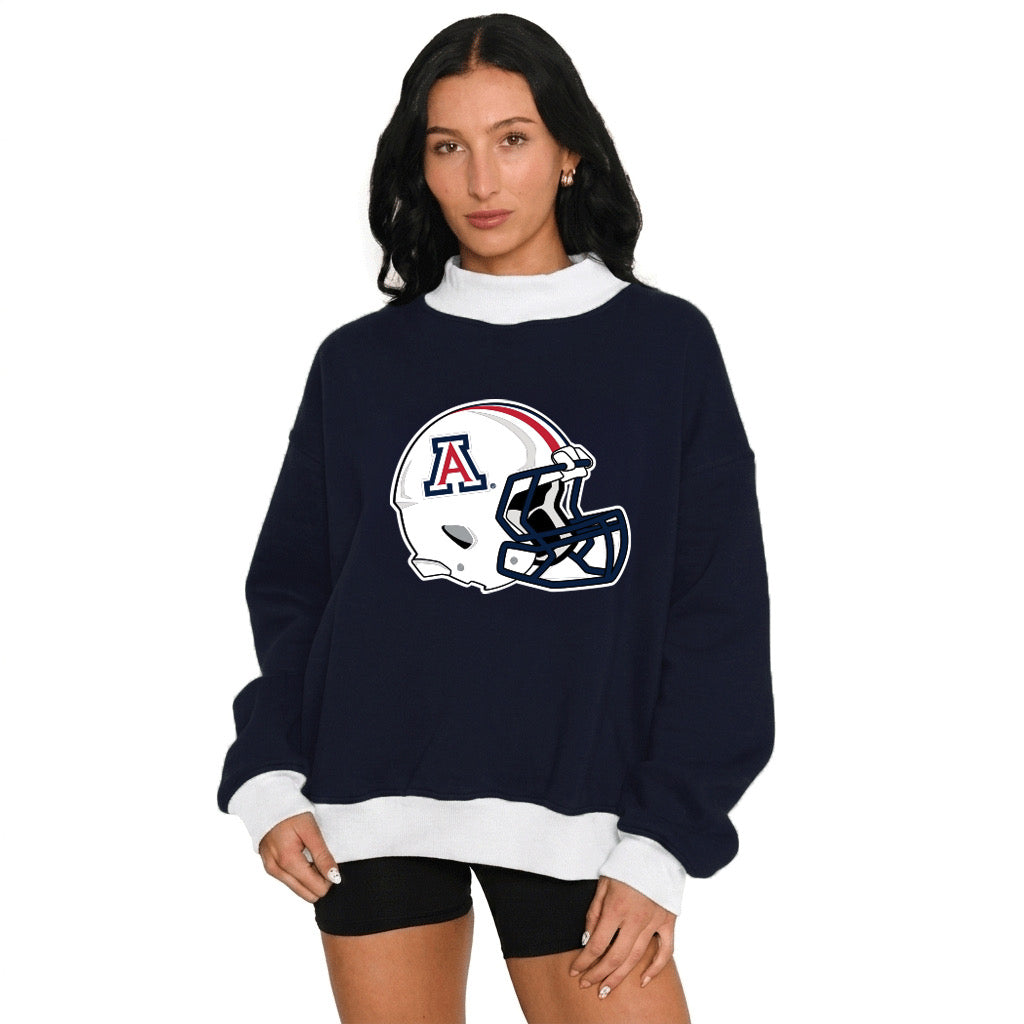 University of Arizona Striped Mock Neck Sweatshirt