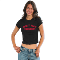 Sacred Heart Pioneers Black Embroidered Baby Tee