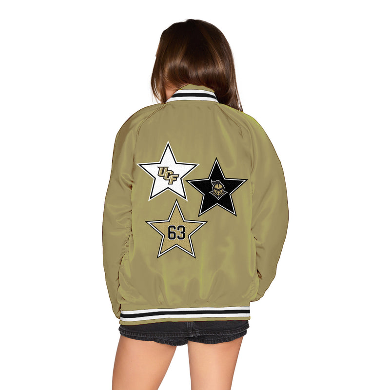 UCF Satin Letterman Bomber Jacket