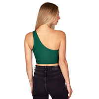 Tulane Green One Shoulder Top