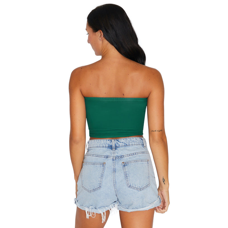 Tulane Roll Wave Green Tube Top