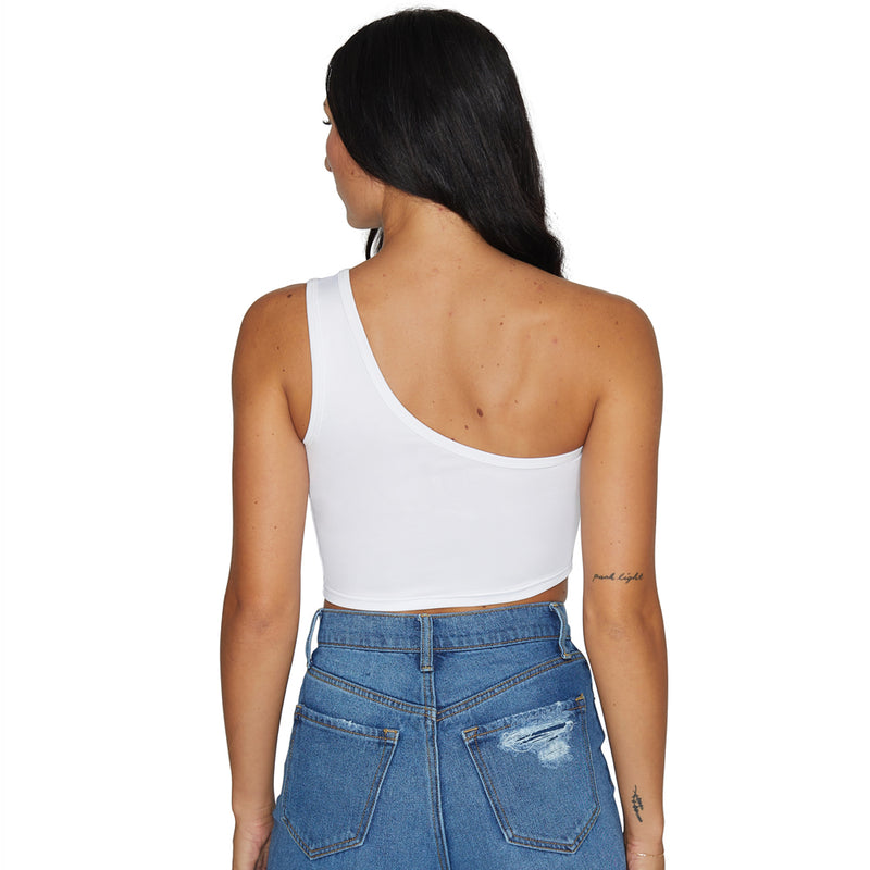 Wagner White One Shoulder Top