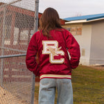 Boston College Satin Letterman Bomber Jacket