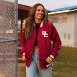 Boston College Satin Letterman Bomber Jacket