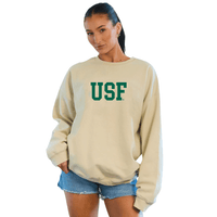 USF Embroidered Taupe Crewneck