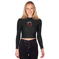 Rutgers Black Mock Neck Top