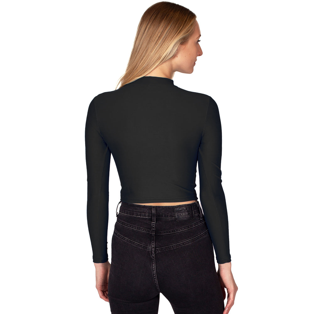 Rutgers Black Mock Neck Top