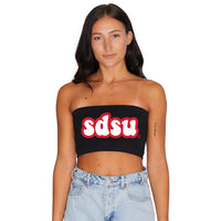 San Diego State Aztecs Black Bandeau Top