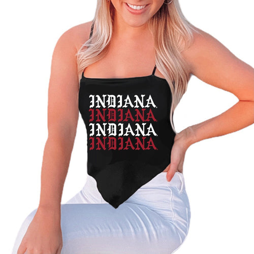 Indiana Hoosiers Black Strap Bandana Top
