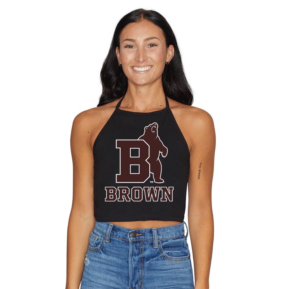Brown University Black Halter Top
