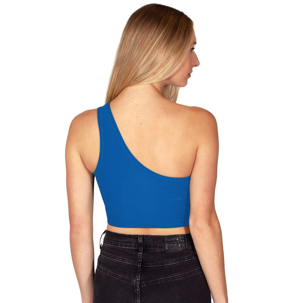 Kansas Jayhawks Blue One Shoulder Top