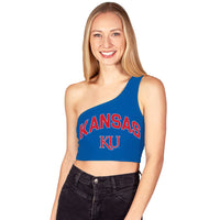 Kansas Jayhawks Blue One Shoulder Top
