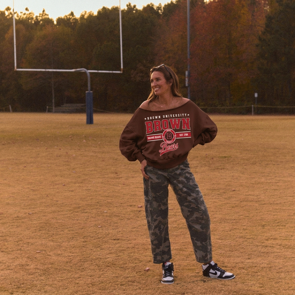 Brown University Off the Shoulder Sweatshirt