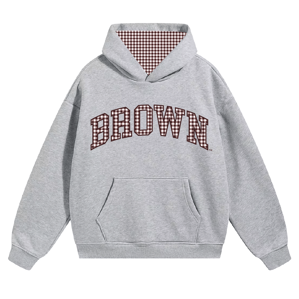 Brown University Gingham Hoodie