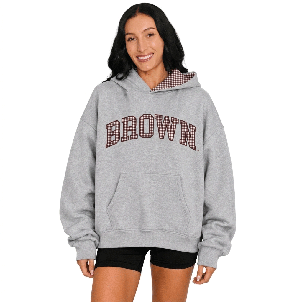 Brown University Gingham Hoodie