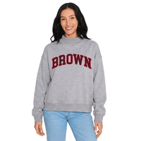 Brown University Gray Mock Neck Sweatshirt
