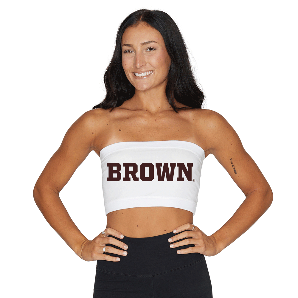 Brown University White Bandeau Top