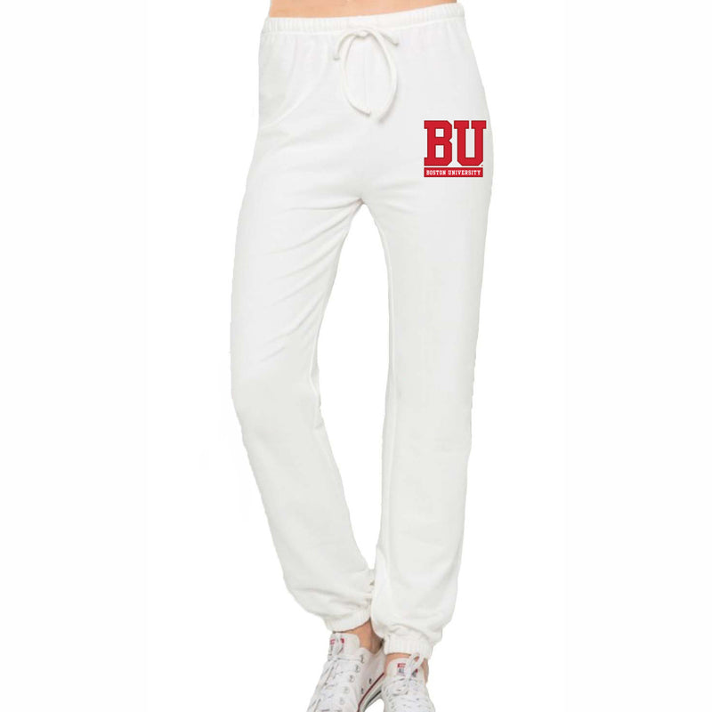 Boston University White Joggers