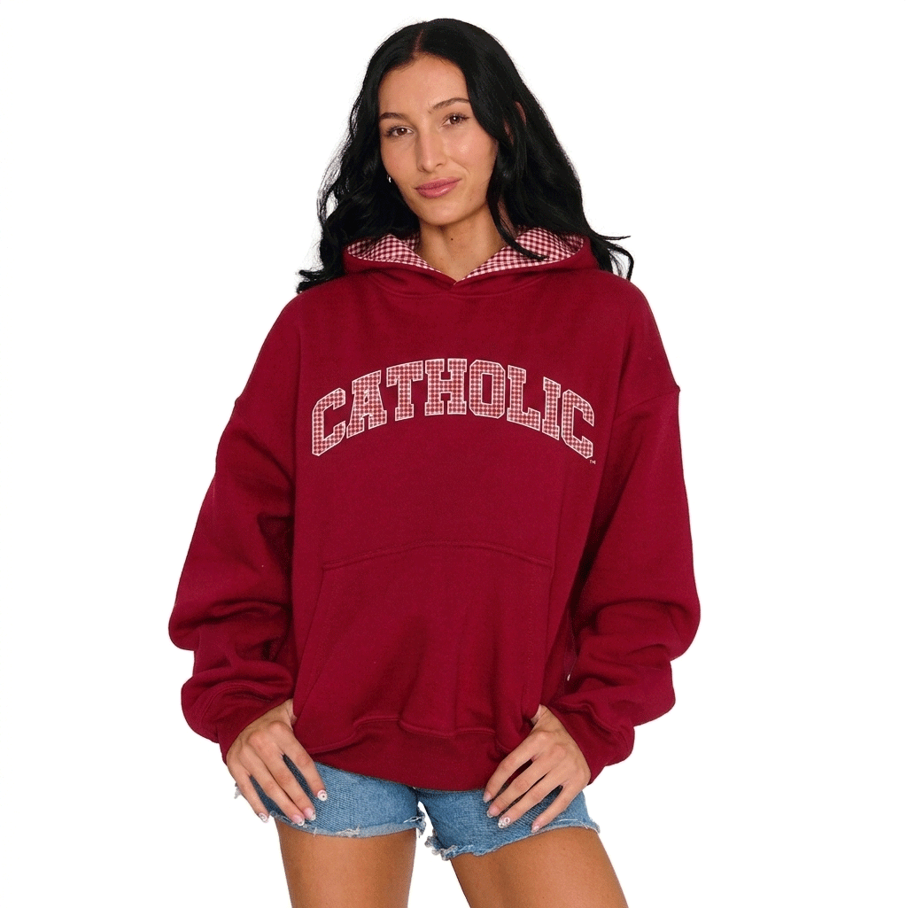 Catholic University Gingham Hoodie