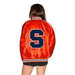 Syracuse Satin Letterman Bomber Jacket