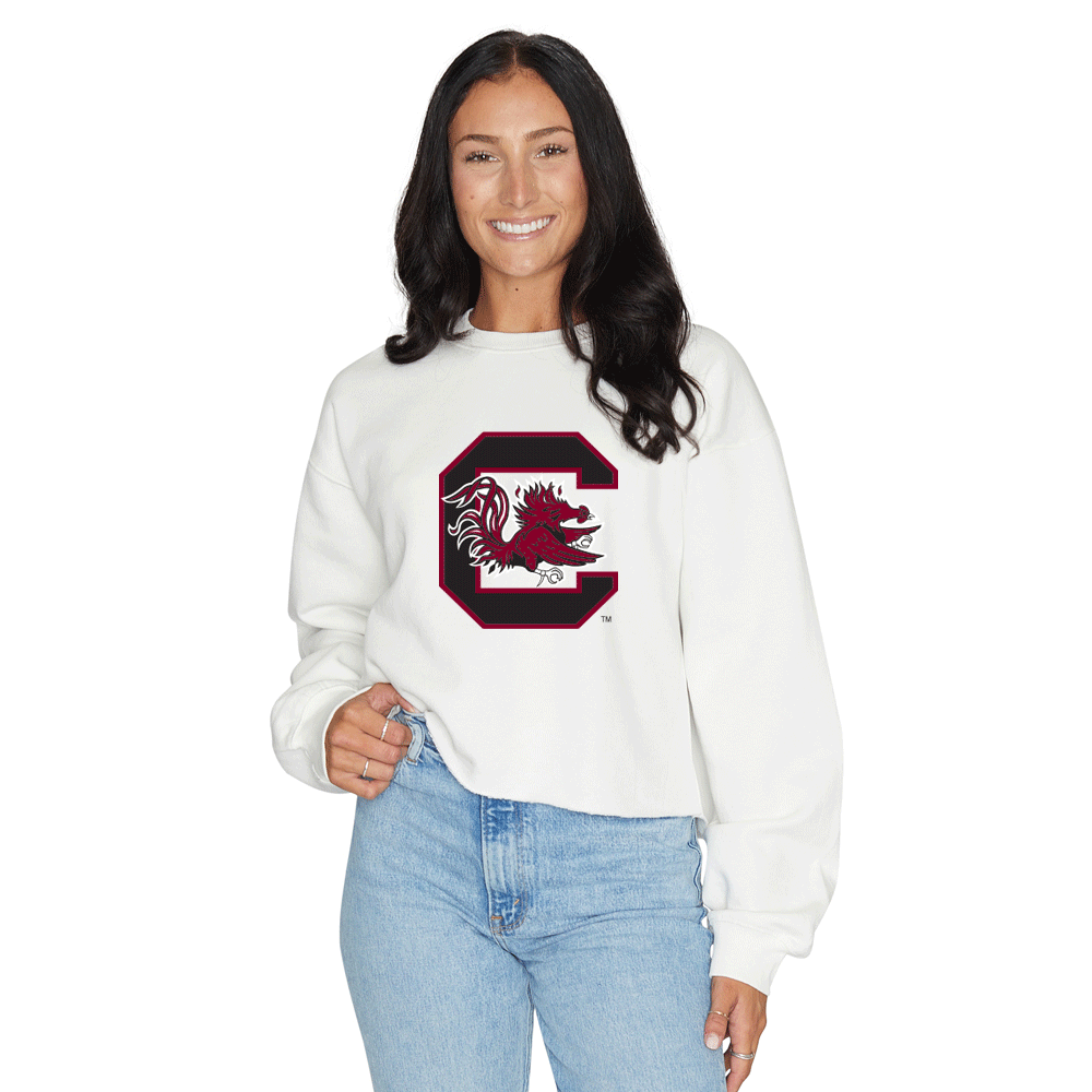 South Carolina Gamecocks White Crewneck
