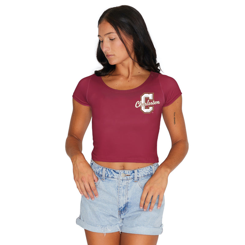 College of Charleston Maroon Babydoll Tee