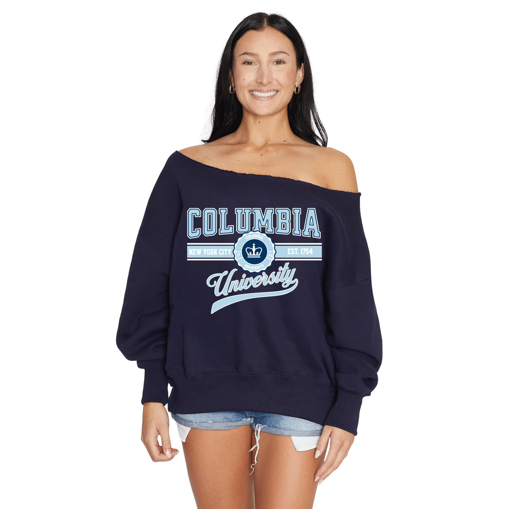 Columbia University Off the Shoulder Sweatshirt