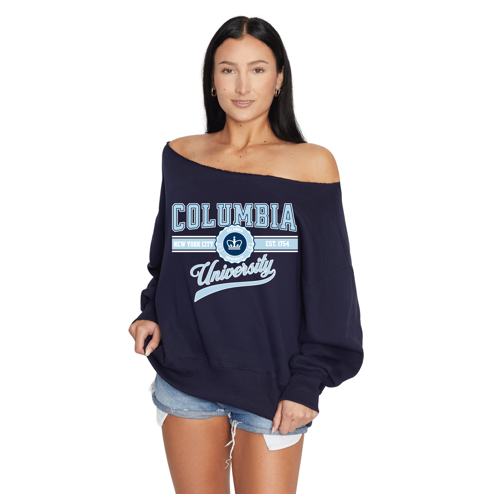 Columbia University Off the Shoulder Sweatshirt