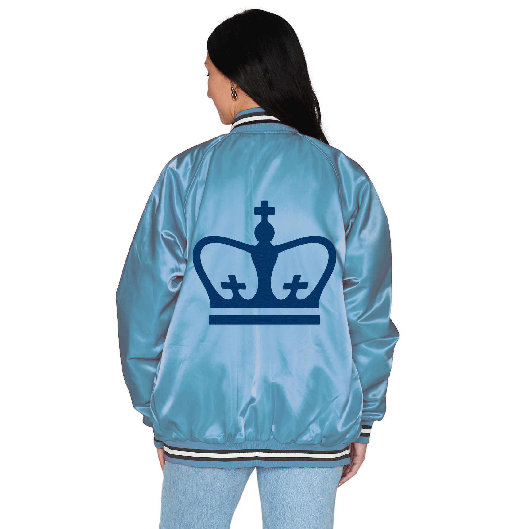 Columbia University Satin Letterman Bomber Jacket