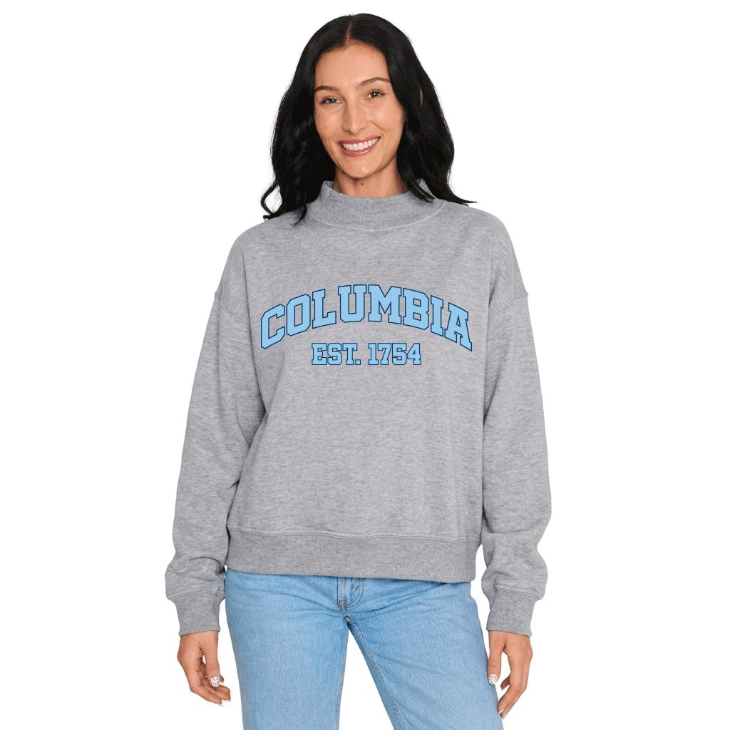 Columbia University Gray Mock Neck Sweatshirt