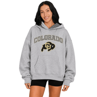 Colorado Boulder Gray Gingham Hoodie