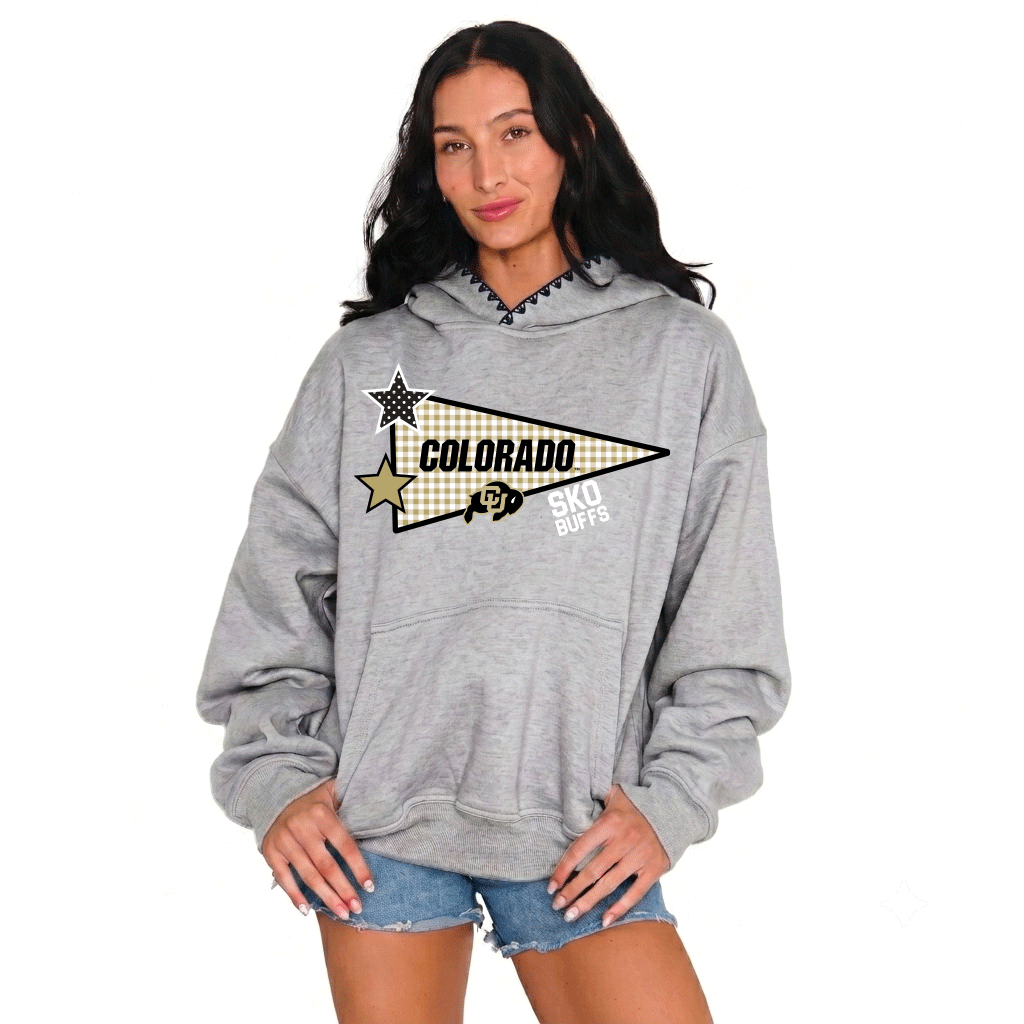 Colorado Boulder Patchwork Stitched Hoodie
