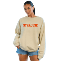 Syracuse Embroidered Taupe Crewneck